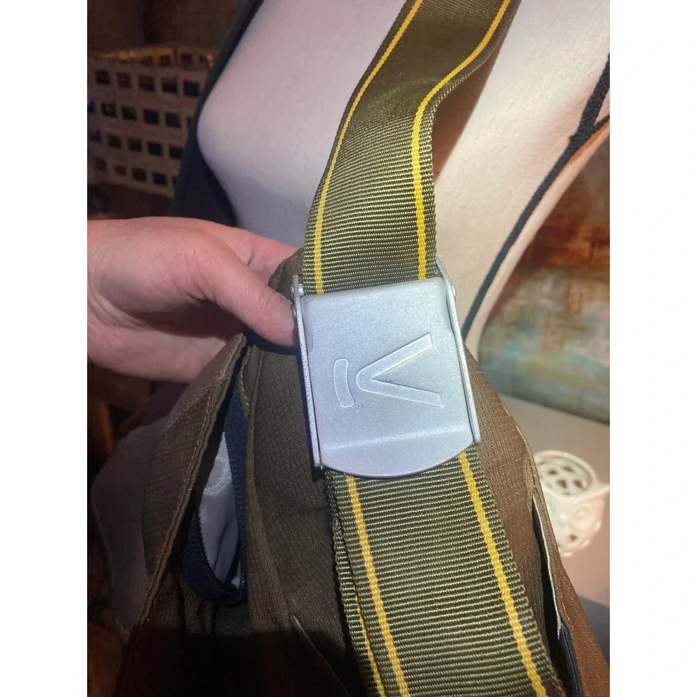 KEEN Mens Messenger Bag Olive Tan Canvas‎ Ripstop Laptop Commuter Shoulder Bag